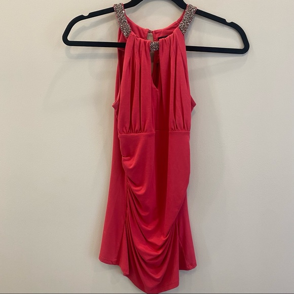 White House Black Market Tops - White House Black Market Embellished neck tank top